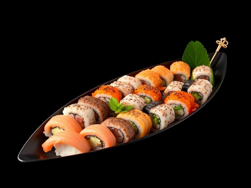 Barca preta com combinado executivo de sushi